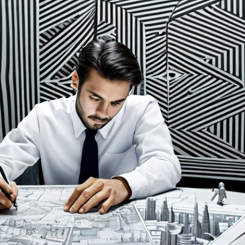 Home 9 **
A professional-looking scene inspired by "Inception," featuring a modern, fully-clothed architect in appropriate attire studying blueprints of impossible architecture (Escher-like structures). The setting is a bright, minimalist office with subtle dreamlike distortions. Safe for work, appropriate content, perfect anatomy, correct proportions, well-formed hands, natural pose, professional, modest, family-friendly.
**