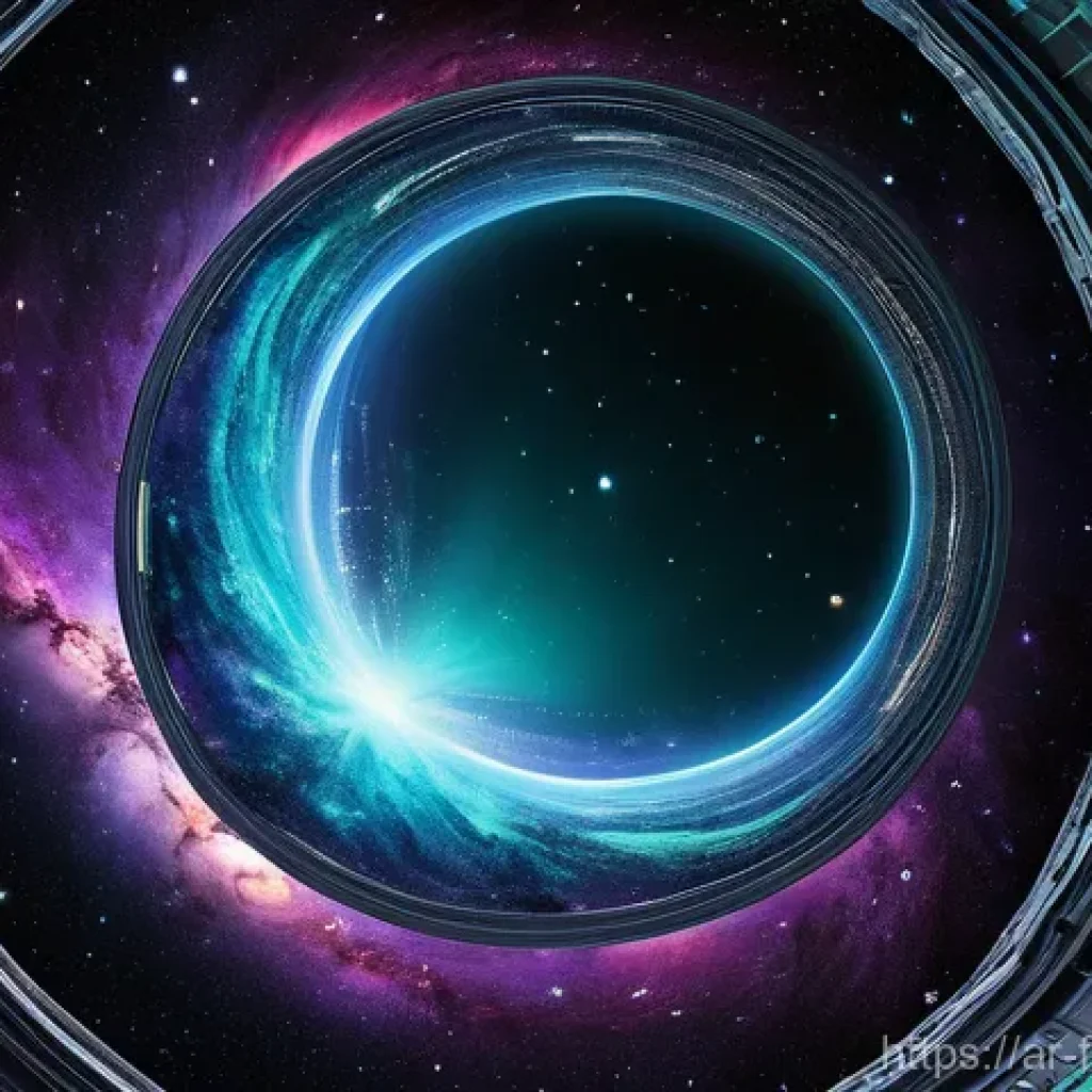 인터스텔라 영화 평점 - **Prompt 1: Cosmic Gateway**
A breathtaking, hyper-realistic cinematic shot of a massive, shimme...