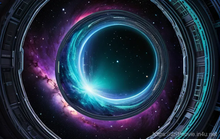 인터스텔라 영화 평점 - **Prompt 1: Cosmic Gateway**
    A breathtaking, hyper-realistic cinematic shot of a massive, shimme...