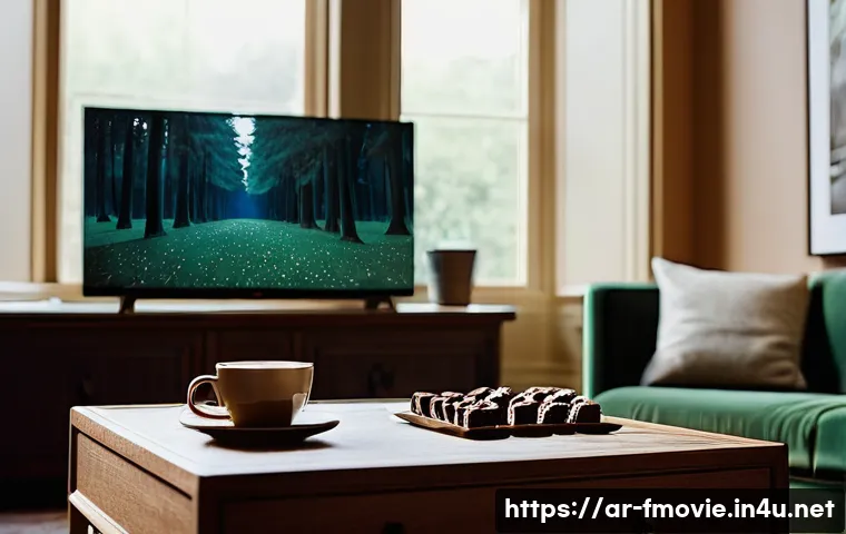 포레스트 검프 블루레이 구매 - **A cozy living room bathed in warm, cinematic light.** A person of indeterminate gender, dressed in...