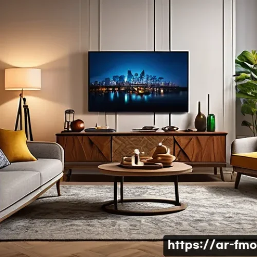 셜록 홈즈 OTT 스트리밍 정보 - A cozy modern living room scene set in an Arab household, featuring a smart TV screen displaying She...